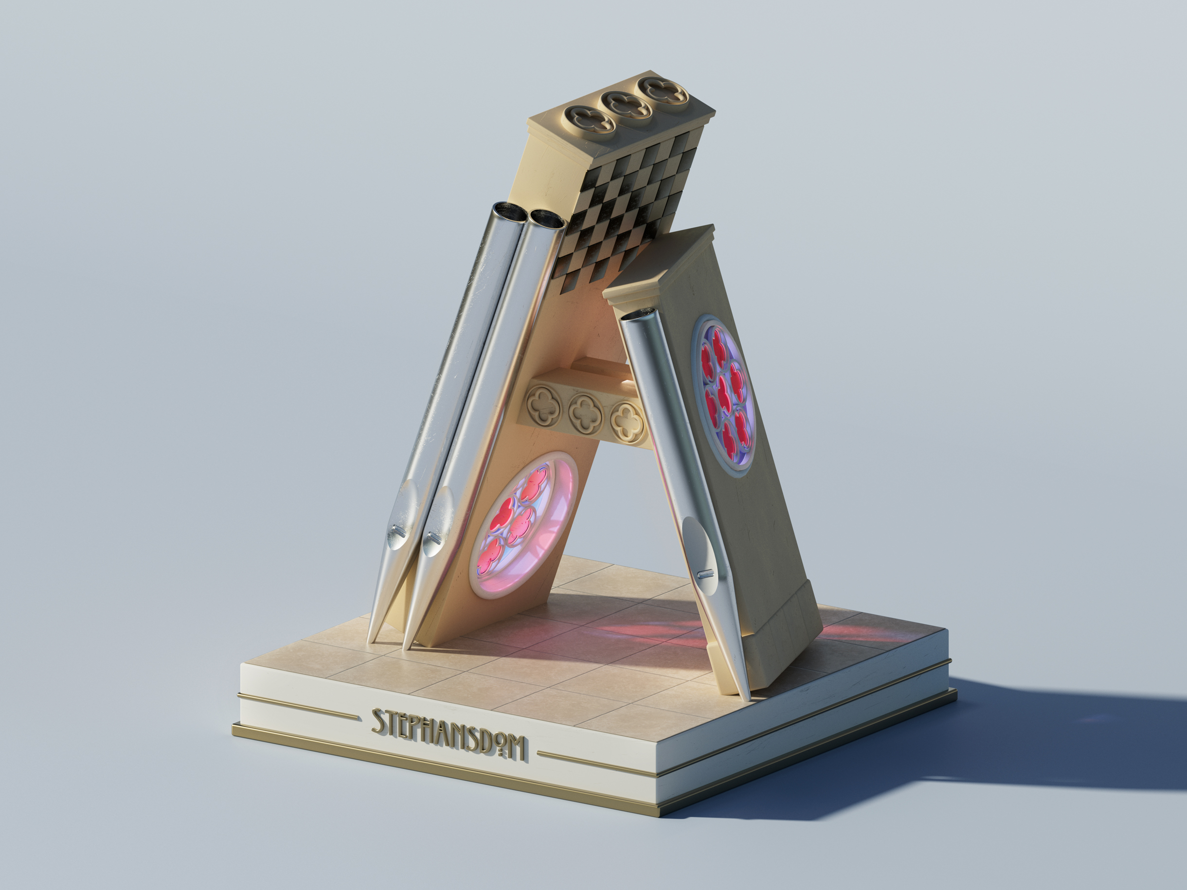 3D render typographic lettering A