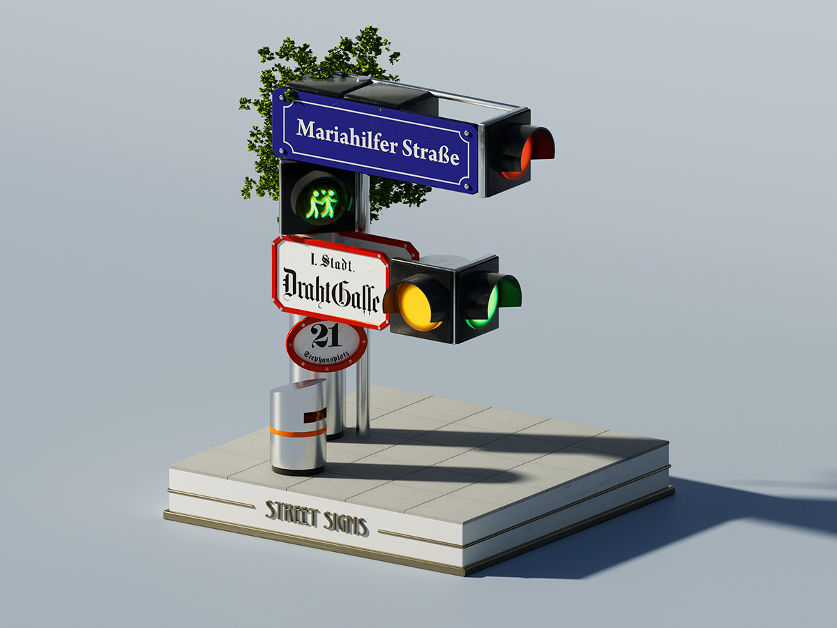 3D Illustration Straßenschilder Buchstabe F