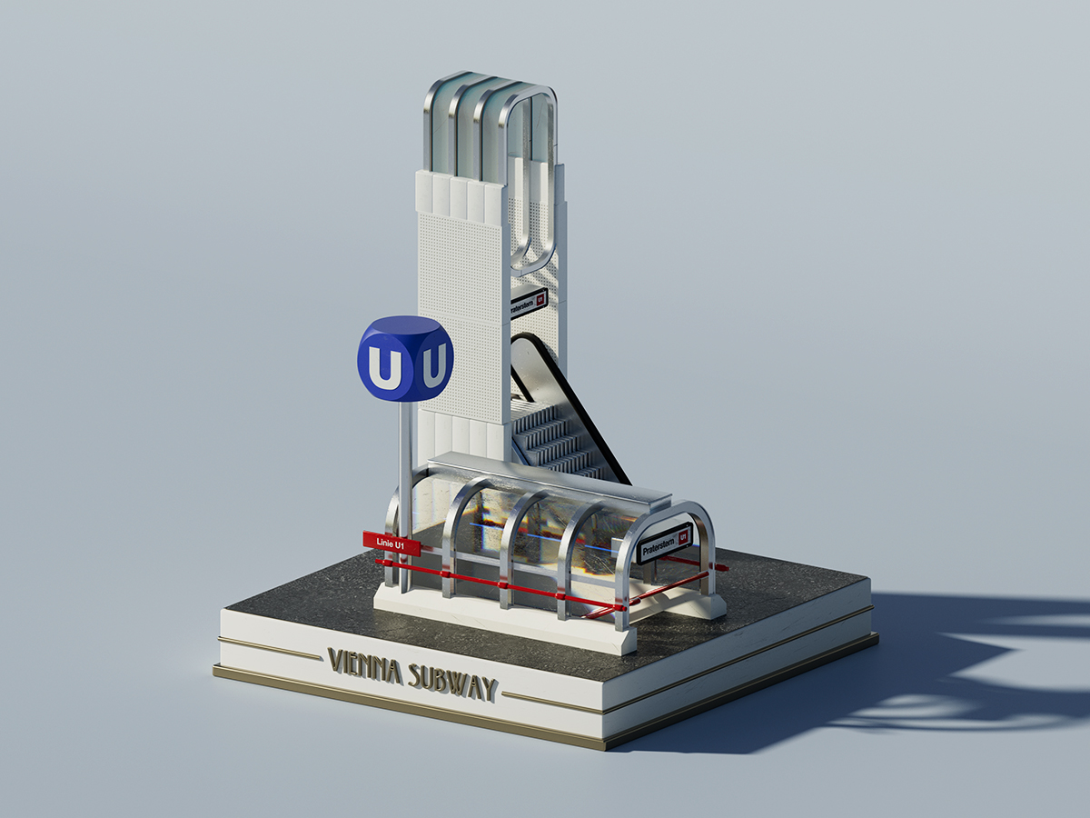 3D Illustration städtische Transportmittel