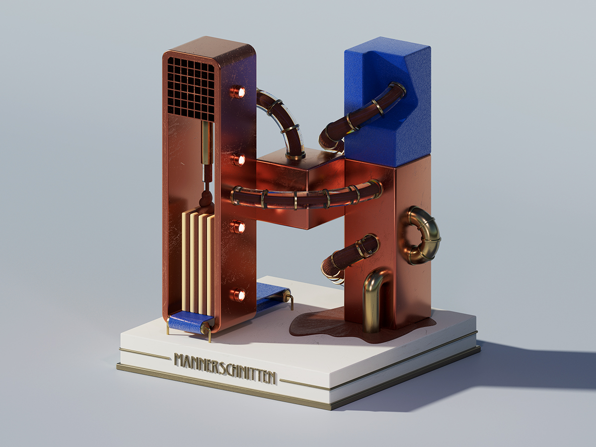 3D typografische Illustration