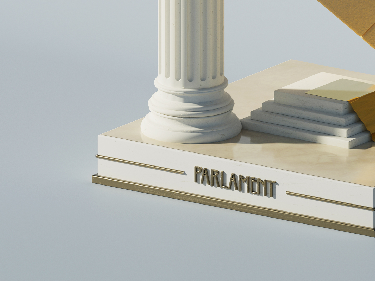 3D Illustration Detailansicht Typografie