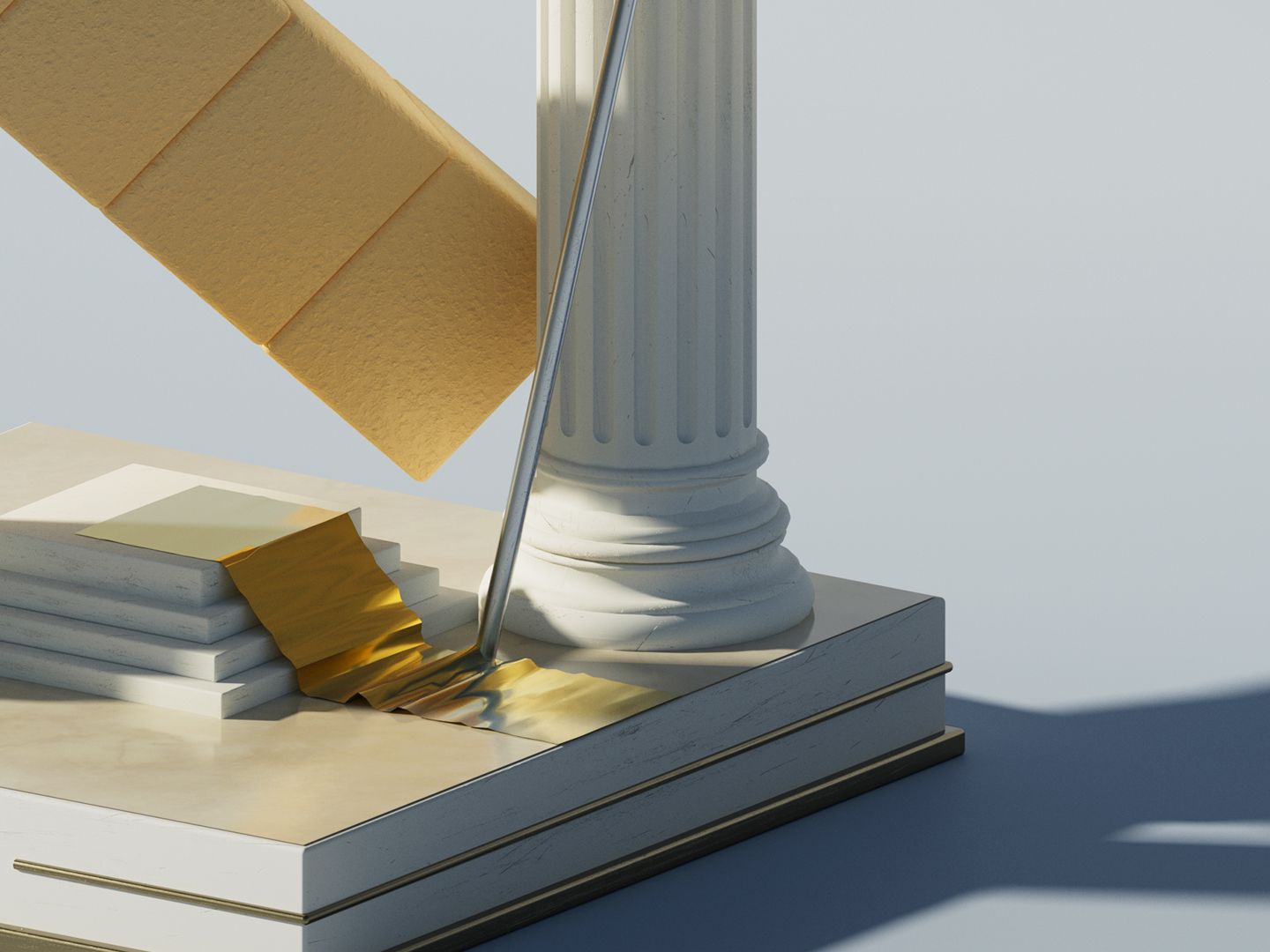 3D Illustration Detailansicht Buchstabe N
