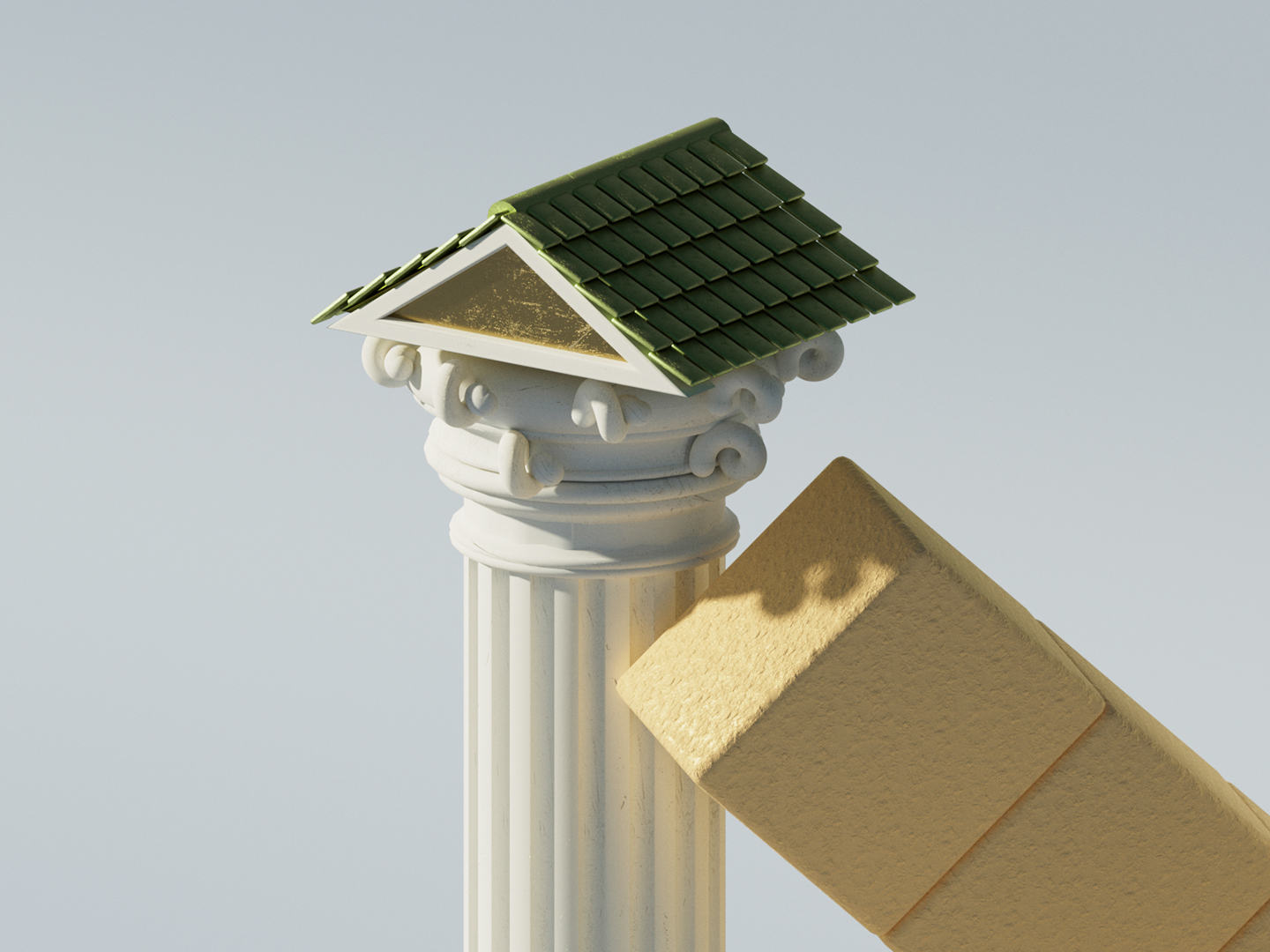 3D Illustration Detailansicht Buchstabe N