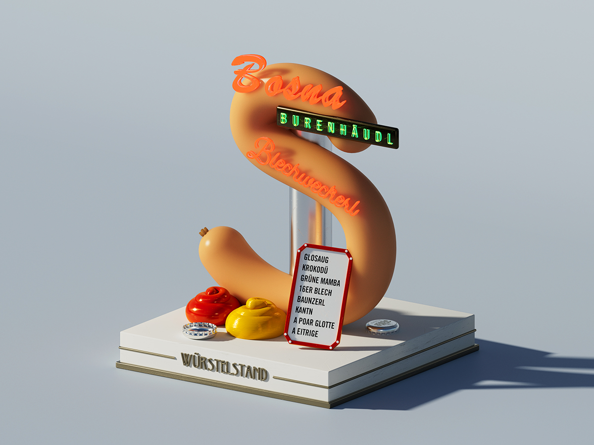 3D Illustration Buchstabe S