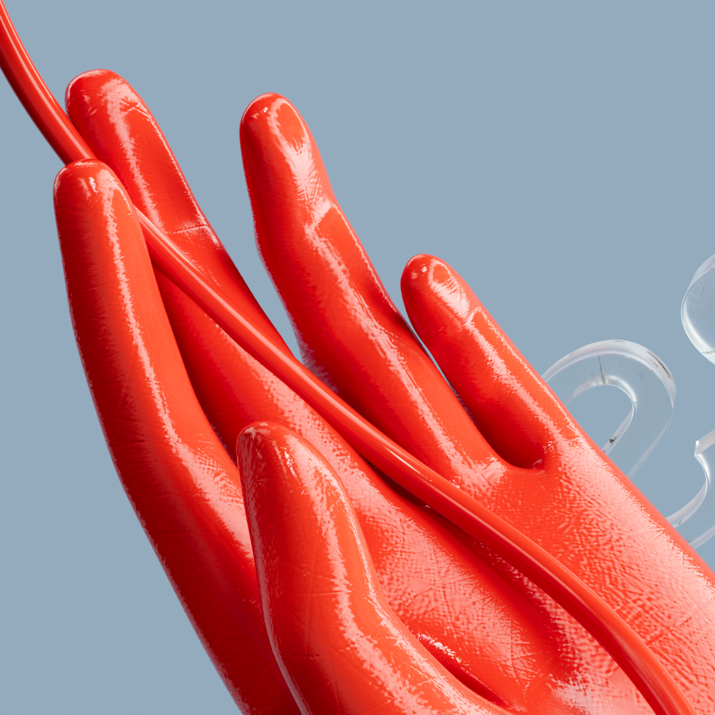 detailansicht gerenderte hand