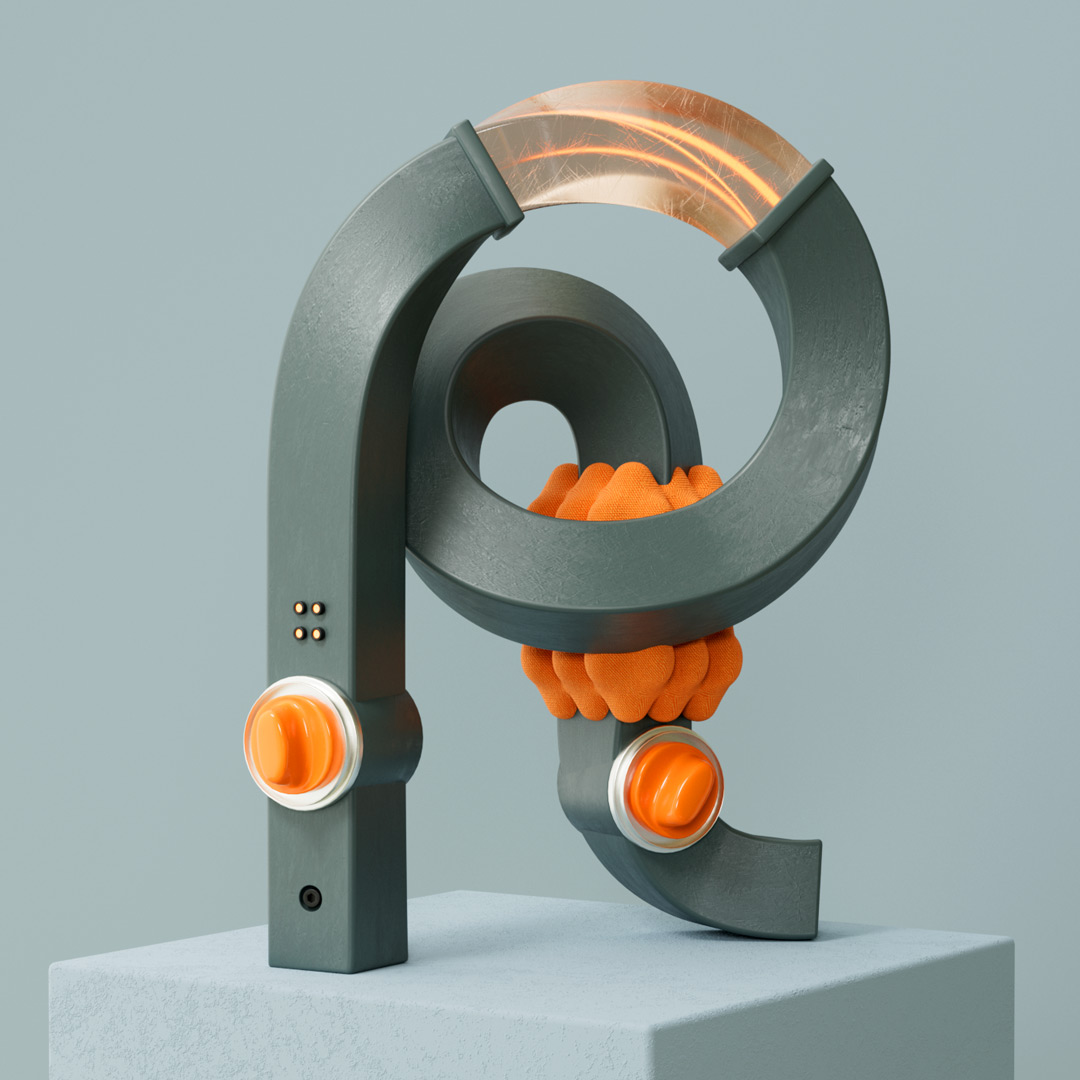 3d Alphabet Buchstabe R 36 days of type letter
